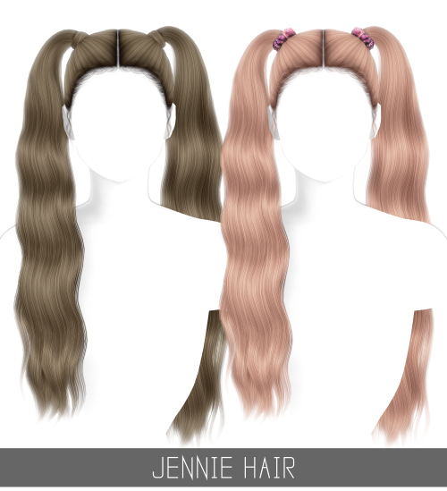 JENNIE HAIR Long wavy pigtails hairstyle with optional scrunchies, inspired by Jennie from BLACKPINK