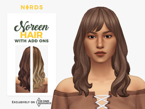nords-sims:Noreen Hair:Hey y’allI revamped the long wavy hair that came with Seasons and edited it t
