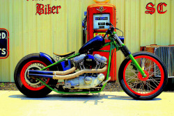 bobberinspiration:  Harley Davidson 883 Bobber by AmericanBiker on Flickr. Sportster