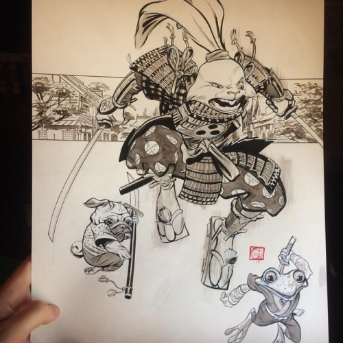 Usagi Yojimbo #art #drawing #comics #ink #anime #animals #animal #samurai #japan #pug #originalart #