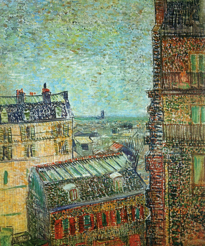 artist-vangogh: View of Paris from Vincent’s Room in the Rue Lepic, 1887, Vincent van Gogh Medium: oil,canvas 