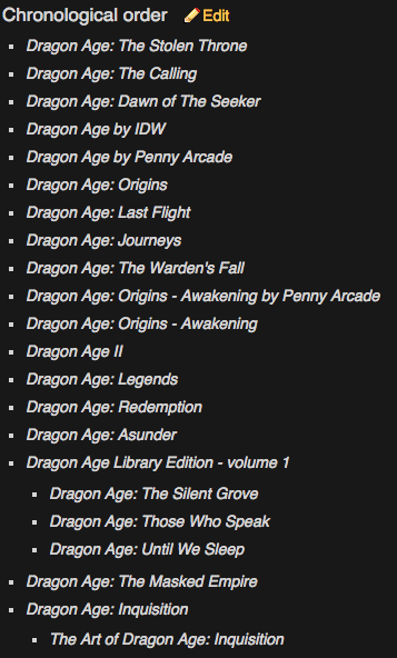 greysexualgreywarden:Dragon Age continuity. Saving this for myself but feel free