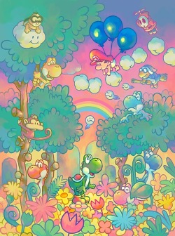 nintendometro:  Artwork from ‘Yoshi Touch &amp; Go’ for the Nintendo DS.