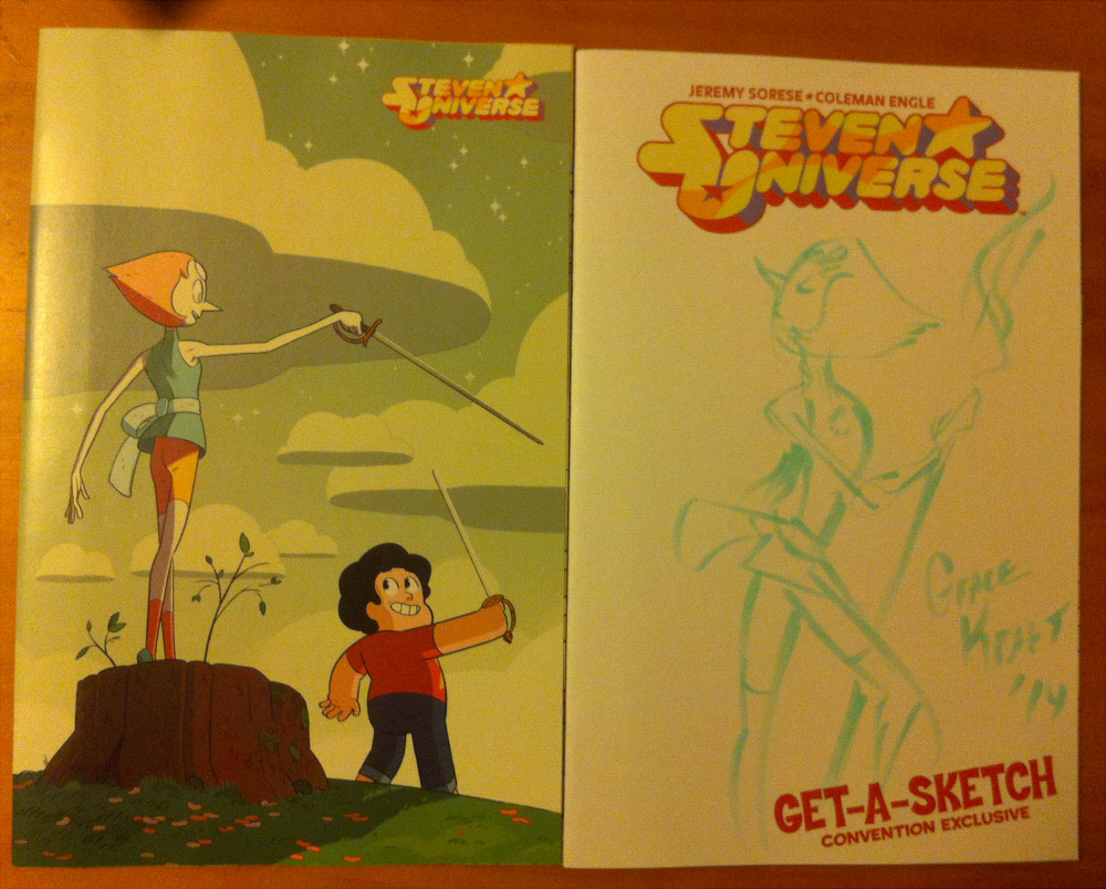 OK first, the Gallery Nucleus exclusive comic cover by Rebecca Sugar along side the