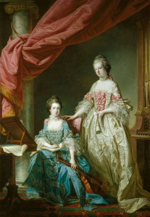Princess Louisa and Princess Caroline (1767). Francis Cotes (1726-70). Oil on canvas. The Royal Coll