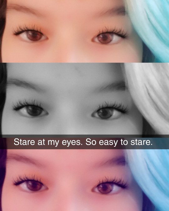 theblueberryempire:  So easy to stare. My eyes so hypnotic. So easy to focus all your attention on my eyes my words as you float. As you sink. My words are so easy to focus on Focus and read my words. Read my words and follow Follow and focus Focus as