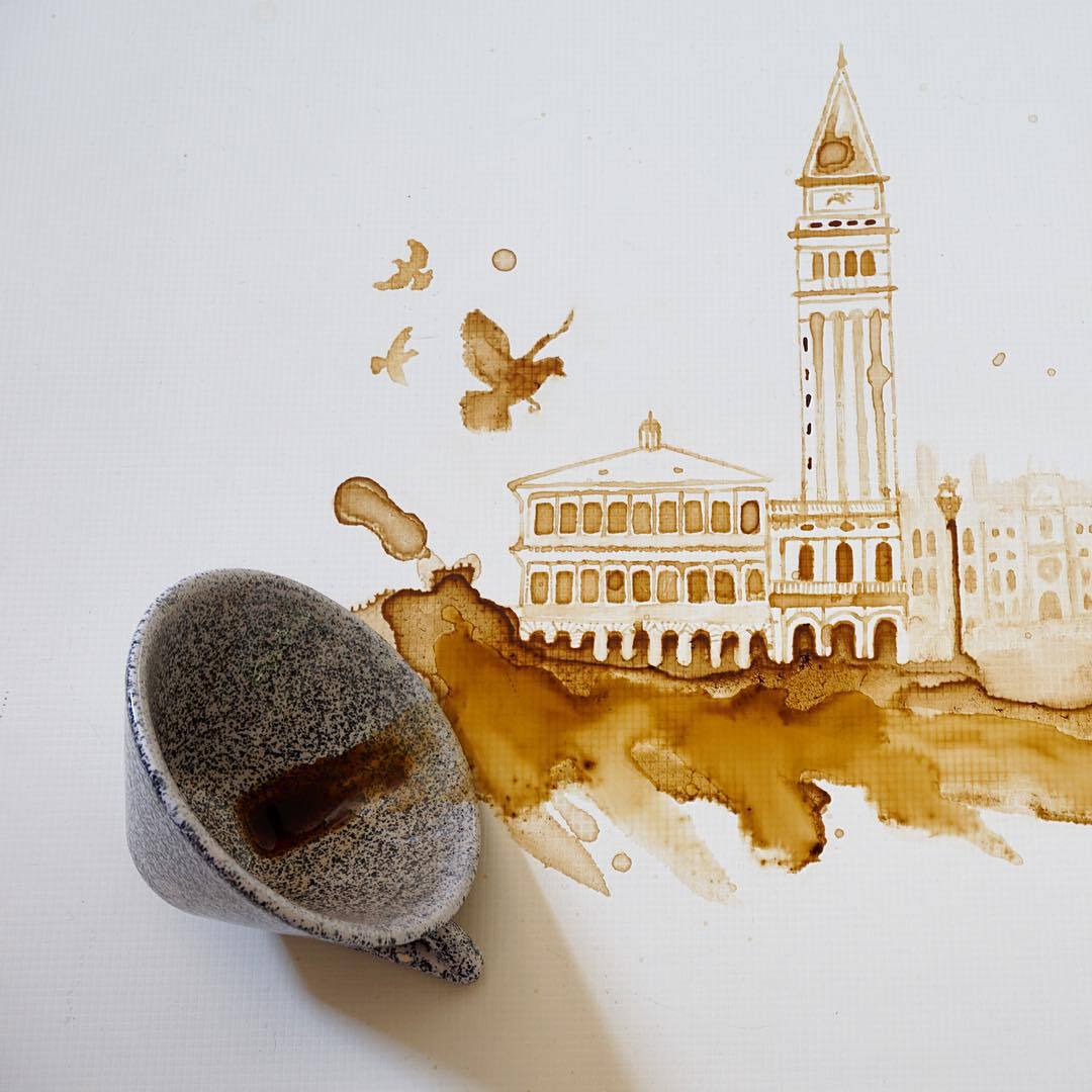culturenlifestyle:Giulia Bernardelli Paints Intimate Moments of Life With Coffee