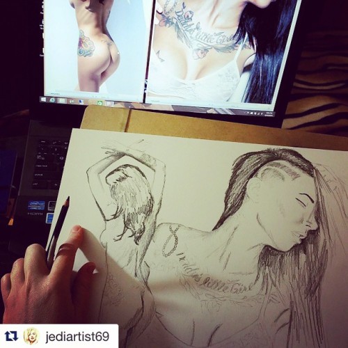 #Repost @jediartist69 with @repostapp. ・・・ #wcw #wip @modeljenlynn is simply stunning! I came across