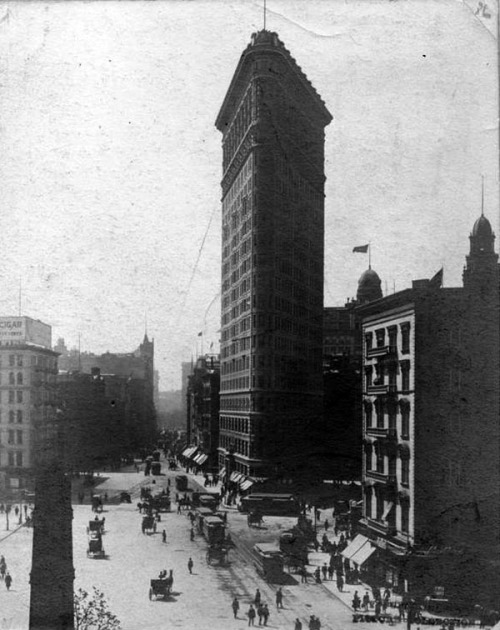 The Flatiron Building shortly after completion, Manhattan, New York City, 1902.