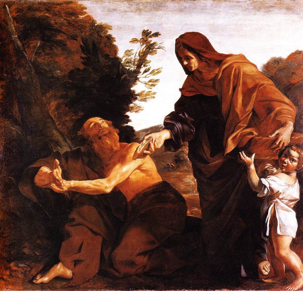 Giovanni Lanfranco (1582 - 1647), Elijah receiving bread from the widow of Sarepta