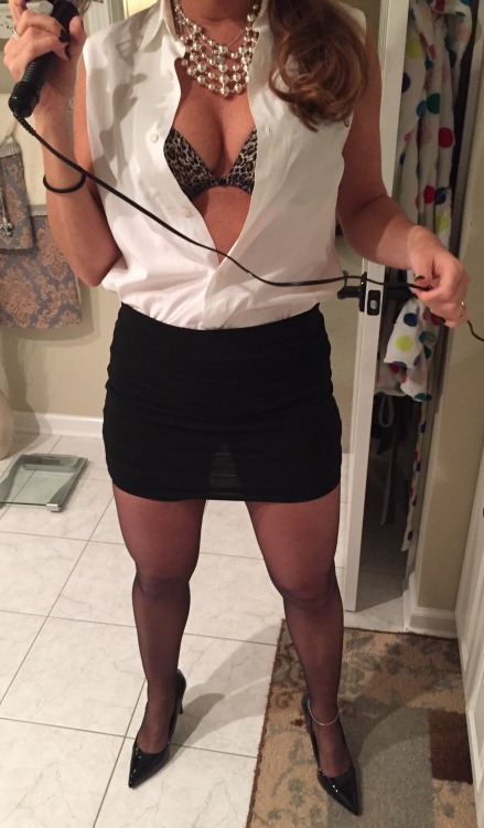 sexyhotwife4me: Getting ready for a hot evening out with my husband.