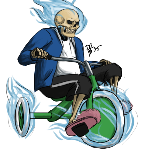 dirkcipher: Undertale AU where everything is exactly the same except Sans is Ghost Rider. lol XD