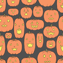 pardonmewhileipanic:  forgedfires:  I made some spoopy jack-o’-lantern patterns! feel free to use &amp; as always crediting is appreciated!!  IN CASE PEOPLE WANTED THE SAME/SIMILAR BACKGROUND FOR MY BLOG RIGHT NOW! THIS IS THE ARTIST IT’S FROM &lt;3