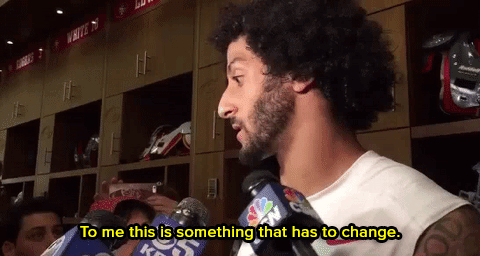 wilwheaton:  the-movemnt:  Watch: Colin Kaepernick was grilled by the media — and