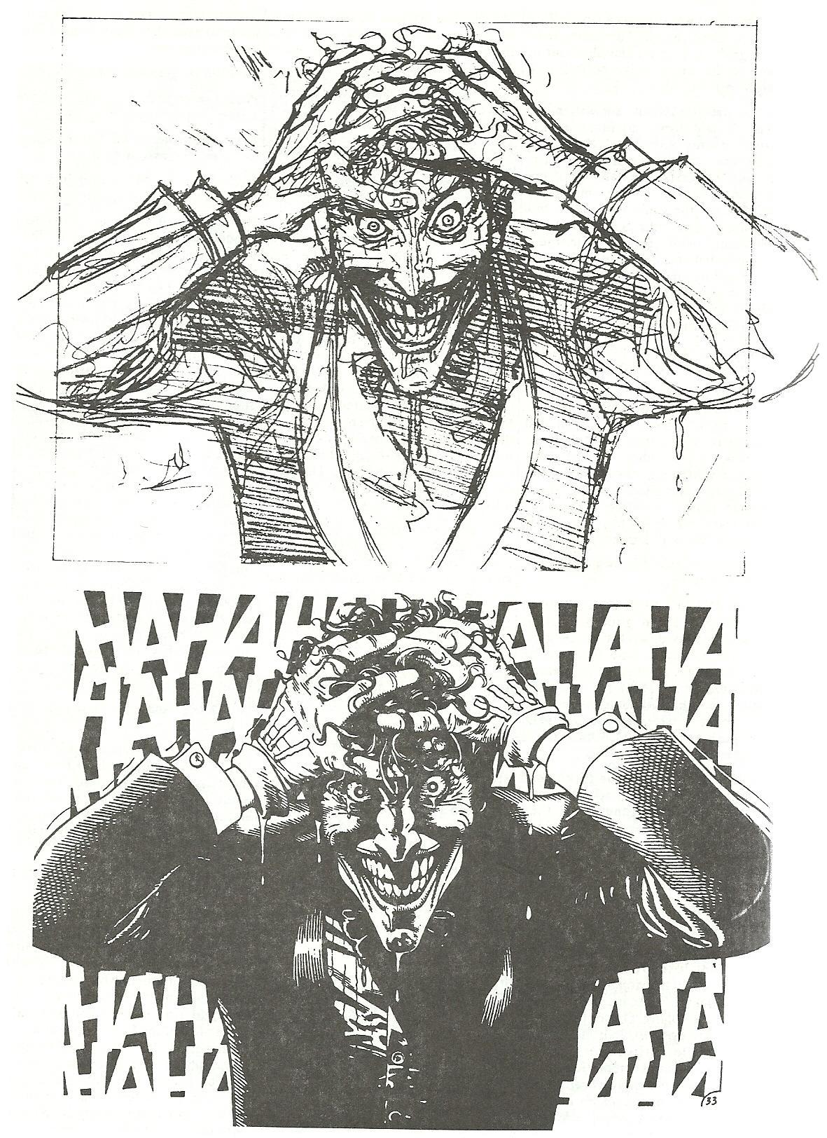 colsmi:Brian Bolland’s pencils for one of The Killing Joke’s most iconic shots