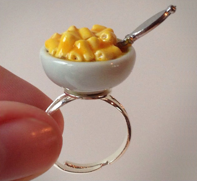 odditymall:  Miniature food jewelry —-&gt;http://odditymall.com/mini-macaroni-and-cheese-ring