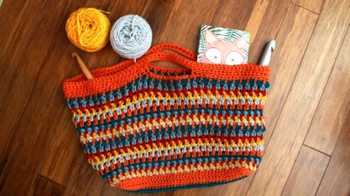 Created this crochet tote which is a Free Crochet Pattern now up on the blog. Perfect for yarn shopp