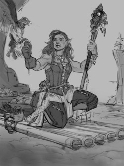 darantha: Patreon sketch of a coastal druid