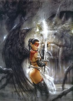 breathtakenfantasies:Dark Warrior Angel by Luis Royo