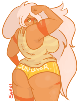 samiji:  Summer is here, so enjoy rocks in workout attire! Jasper’s likeness belongs to Rebecca Sugar.   I want to conquer that booty~ ;9