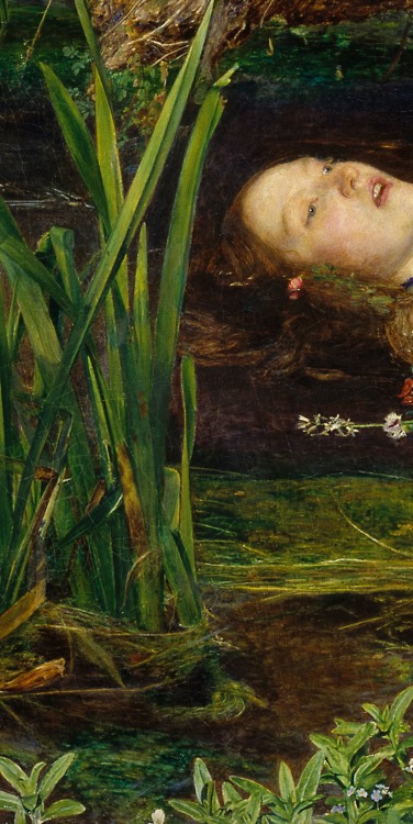 marie-duplessis: Ophelia (details) by John Everett Millais, c. 1852