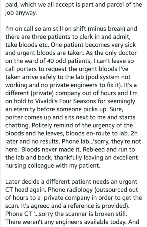 dxmedstudent: A day in the life of a junior doctor. Shared by a junior doctor on Facebook, whose ide