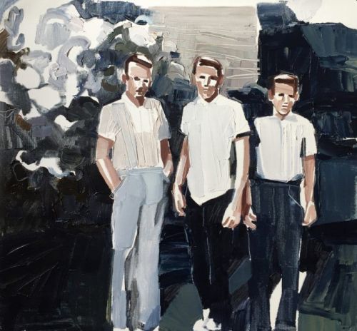 grundoonmgnx:Clara Adolphs, Boys, 2016 Oil on linen, 68x 64 in