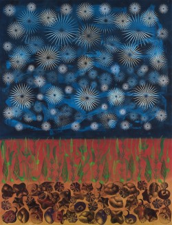 berndwuersching:  Philip TaaffeEvening Star, 2017Mixed media on canvas 227.3 × 174.0 cm