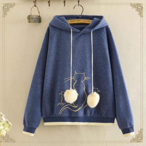 Kawaii Cat Embroidery Brushed Hoodie starts at $34.90 ✨✨ How about this one? Do you like it? ❤️