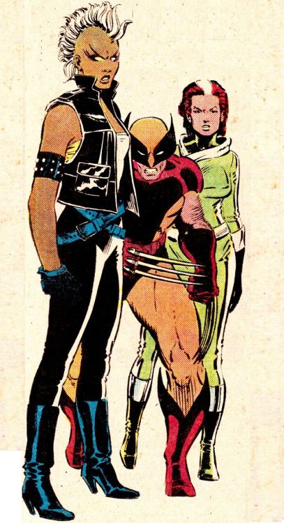 comicbookvault: Storm, Wolverine & RogueBy John Romita Jr. (pencils), Dan Green (inks) & Glynis Wein (colors)UNCANNY X-MEN #179 (Mar. 1984) 
