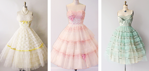 1950s Prom and Party Dresses: Pastels