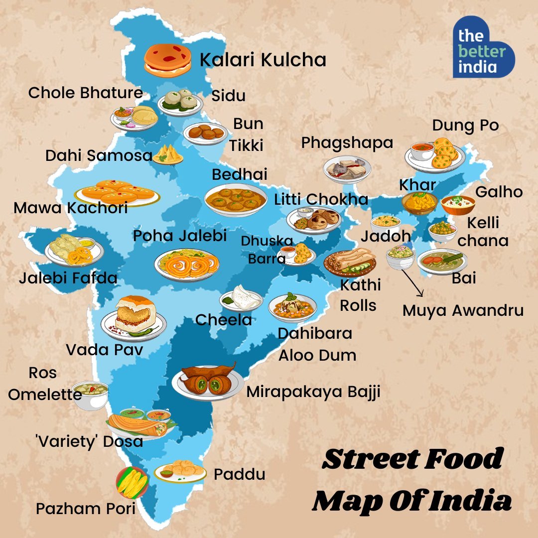 Hindu Cosmos - Street Food Map Of India The Better India...