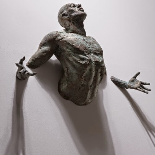 littlelimpstiff14u2:   The Fantastic Emerging and Disappearing Sculpture of Matteo Pugliese  These are the works of Milan born Matteo Pugliese. The self-taught sculptor has been experimenting and  working in his chosen craft since his teens. The style