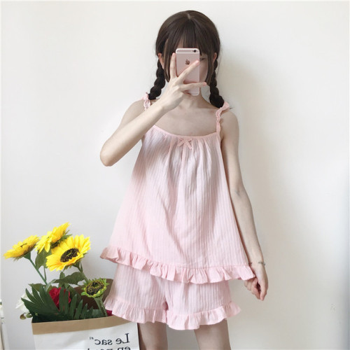 Kawaii Falbala Summer Cotton Sleepwear