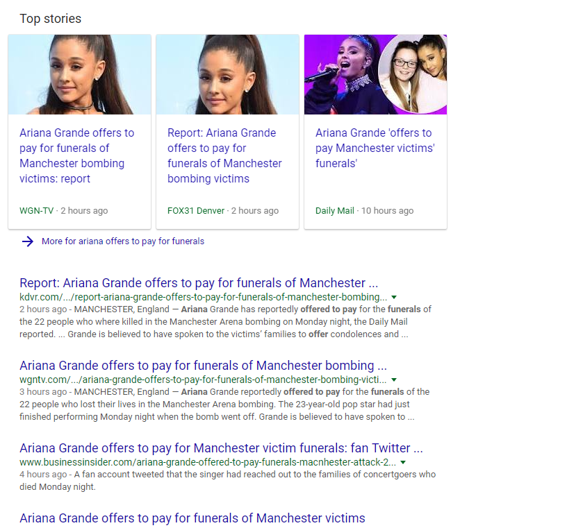 UPDATE: Ariana has reached out to all families that have lost someone in Manchester