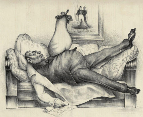 pilferingapples: danskjavlarna:From La Caricature, 1832. Giant pears, pear heads, and pear shapes: m