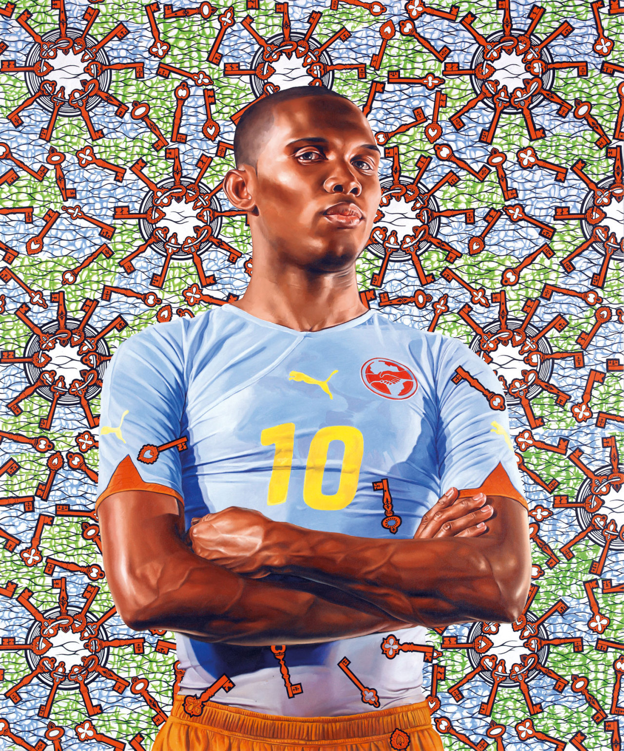 Kehinde Wiley (American, b. 1977), Samuel Eto’o, 2010. Oil on canvas, 72 x 60 in.