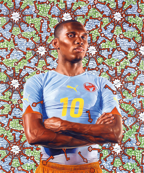 frankiethebaron:Kehinde Wiley (American, b. 1977), Samuel Eto’o, 2010. Oil on canvas, 72 x 60 