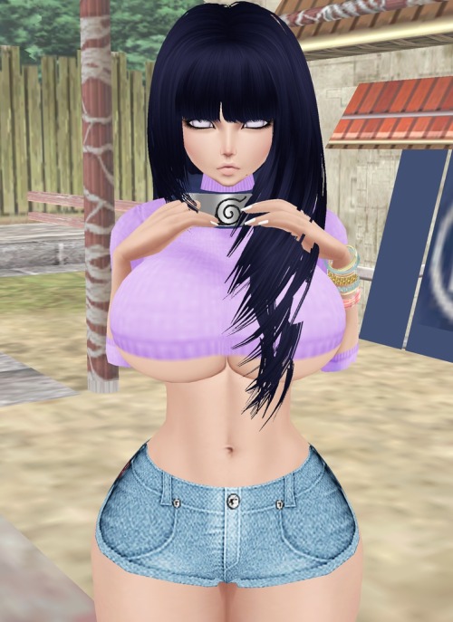 adult hinata showing off her new body with the new  forbidden hidden bimbo justu technique :P