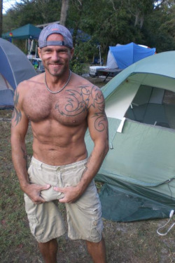 ngrboy4whttops:  &ldquo;Don’t worry…I packed everything you need for this camping trip, boy…It’s right here!&rdquo;  Yes papi