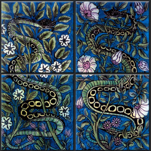 brigantias-isles: Persian Serpent Tile Panels ❀ by William De Morgan