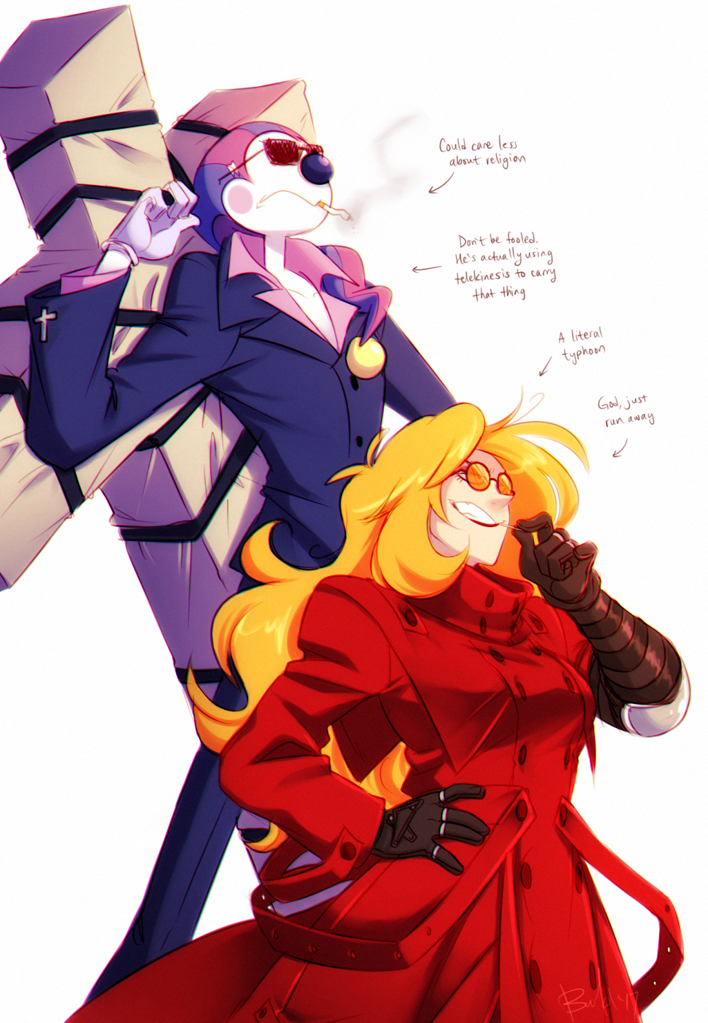 bechnokid:I am officially Trigun trash. I am suffering. So here’s Rosa and Etahis