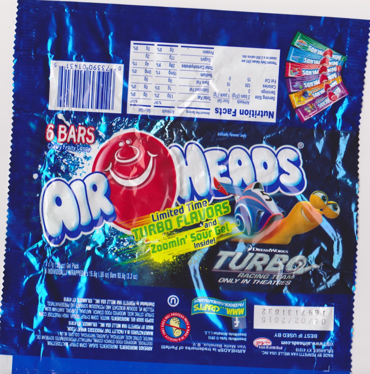 Download Candy Wrappers Turbo Airheads With Zoomin Sour Gel