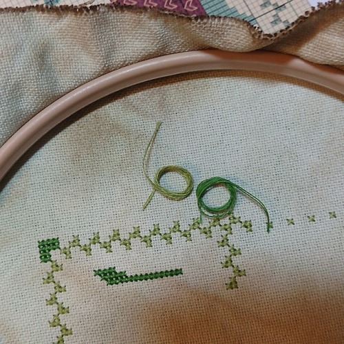 Last four of my biscornu starts for Stitch Maynia&hellip; Now to go back and see how many I can 