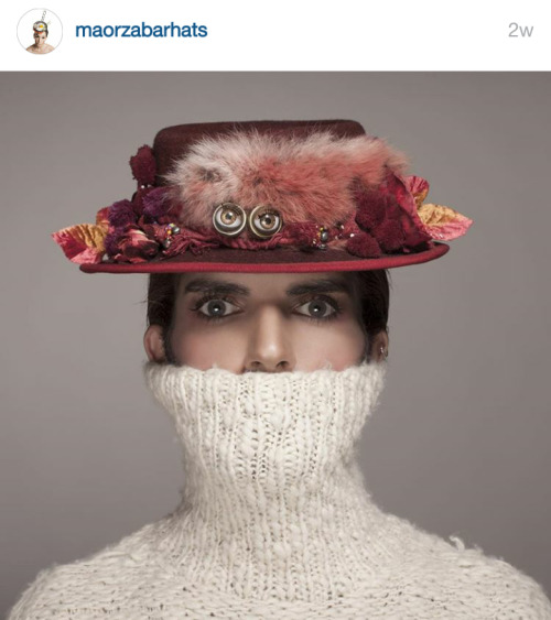 blondebrainpower:In case you’re having a bad day… here’s a guy in a hat with doll eyes on it so it can watch you. I left their Instagram name in case you need more fancy hats.