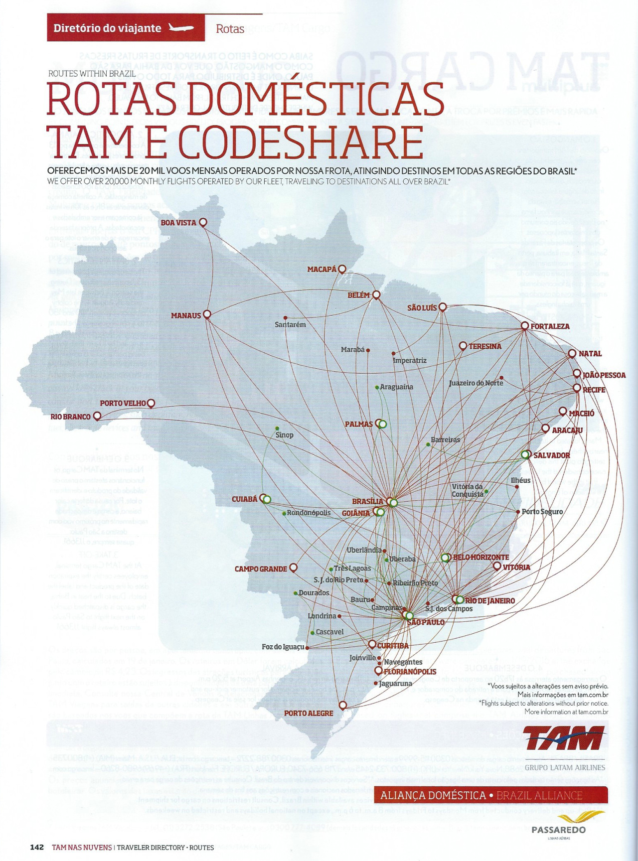 Airline Maps Tam And Lan Routes Tam Edition March 2016 The