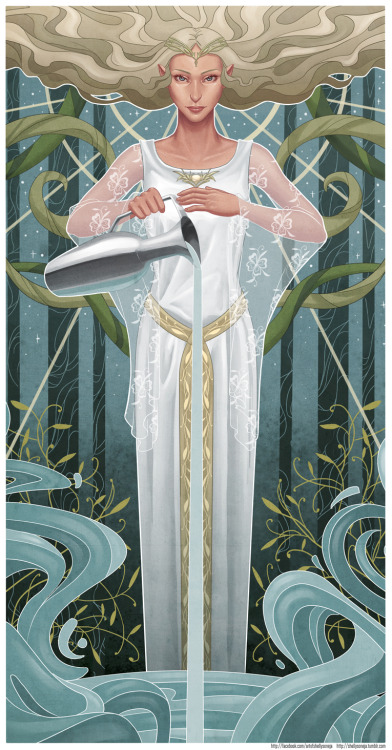 shellysoneja:“The Mirror of Galadriel”Drew Galadriel for our Lord of the Rings art jam o
