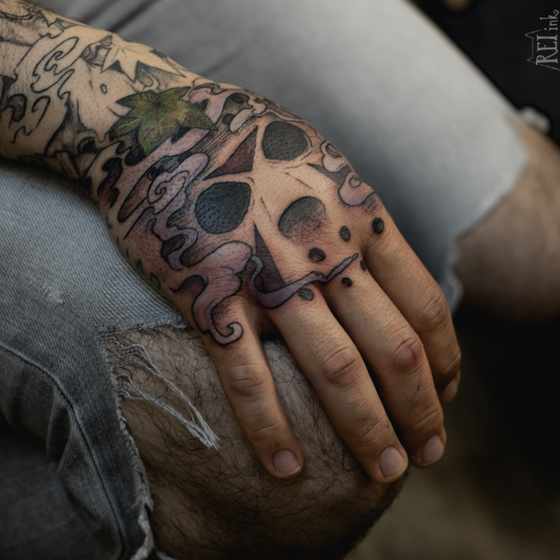 Jason Voorhees Tattoo On Left Forearm