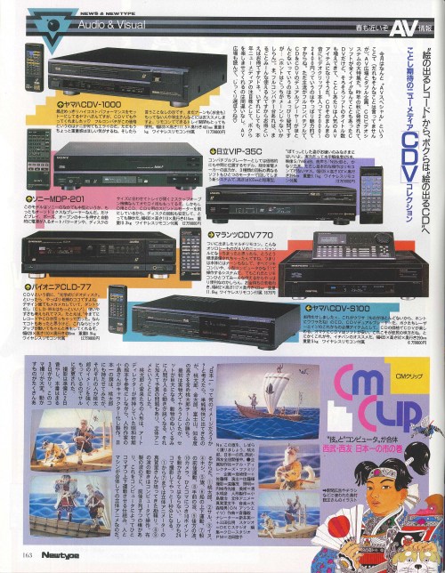 oldtypenewtype:Audio &amp; Visual sections with lots of LD players in the 3/1988 issue of Newtype.