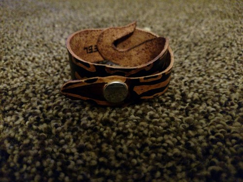 wheremyscalesslither:dasuedragondesigns:Custom Cinnamon Ball Python Leather Bracelet/SnakeletOrder y